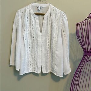 White Blouse with Lace Detailing